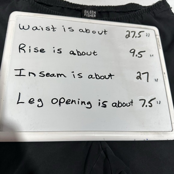 Eileen Fisher Women S Designer Business Straight Leg Zip Up Black Dress Pants - Picture 8 of 8